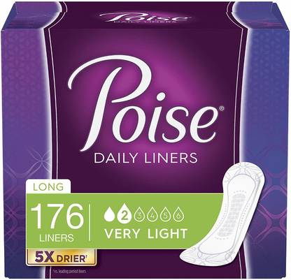 POISE Incontinence Liners Very Light Absorbency Long Pantyliner