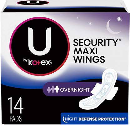 Kotex Overnight Maxi Pads with Wings, 14 Pads Sanitary Pad