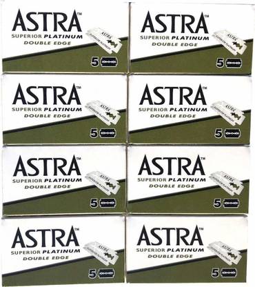 Astra Superior Platinum Double Edge Safety Razor Blades, 40 blades (5x