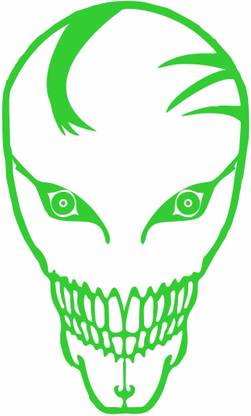 Sticker Hub 30 cm Skull Night Glow - Radium Glow in The Dark - Night Glowing Wall Stickers 30Cm X 19Cm Self Adhesive Sticker