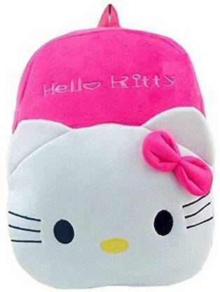 HappyChild Soft Velvet Kids School/Nursery/Picnic/Carry/Travelling Bag - 2 to 5 Age (Hello Kitty) Waterproof Backpack