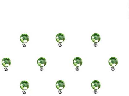 Comet Busters Green Round Swarovski Crystal Bindi Forehead Green Bindis