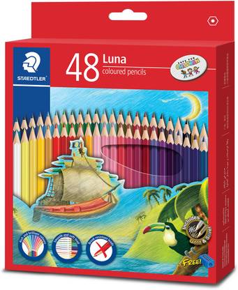 STAEDTLER LUNA COLOR PENCIL SET 48 SHADES FOR ARTISTS Hexagonal Shaped Color Pencils