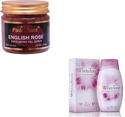 PINKROOT ENGLISH ROSE SCRUB WITH WHITE TONE FACE POWDER