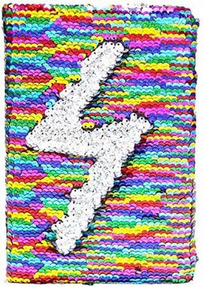 MEventos Rainbow design sequinned diary A5 Diary Ruled 100 Pages