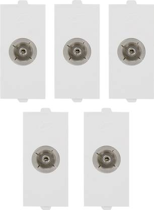 CONA 9336 Status T.V Antenna Socket White (Pack of 5)|Module Socket|Electrical Socket|TV Socket|Antenna Socket|TV Socket For Home Office Shop Wall Plate