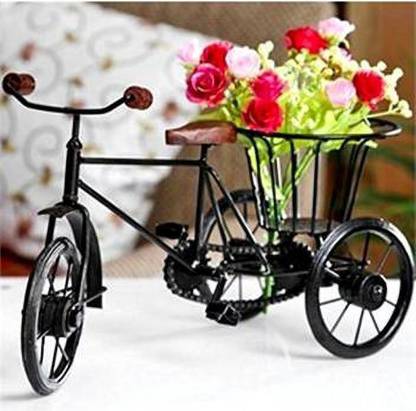 Unity Handicrafts uniqu desing Iron, Oak Wood Flower Basket