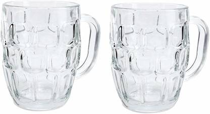 Glass World (Pack of 2) Jumbo Party Beer Mug Glasses for Home & Bar Glass Set Beer Mug