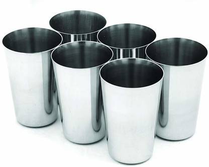 PRV (Pack of 6) Stainless Steel French Glass/Tumbler 350 ML (PACK OF 6 ) Glass Water/Juice Glass