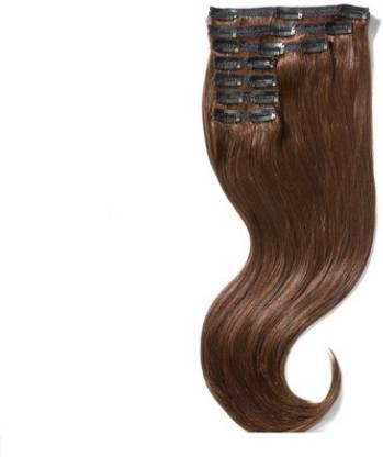 tressbien 22 inches 7 Pcs CLIP ON REAL HAIR EXTENSIONS Light Brown Hair Extension