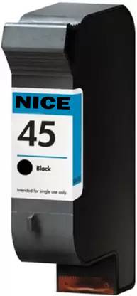 NICE 45 Black Ink Cartridge Compatible For HP 45 / 51645AA Black Ink Cartridge For Use In HP DeskJet 712, 720, 722, 820, 830, 832, 850, 855, 870, 880, 882, 890, 895, 930, 932, 935, 950, 952, 960, 970, 990, 995, 1100, 1120, 1180, 1220 Printers Single Color Ink Cartridge (Black) Black Ink Cartridge