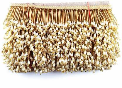 gilded cloud Finetage Pipe Latkan Border Lace for Dresses Saree Lehenga, Suits Blouses Dupatta Chunri and Craft (Gold 9 m) Lace Reel