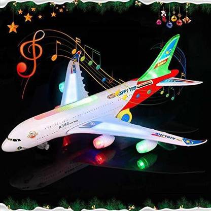 SALEOFF Musical AeroPlane Airbus Bump & Go Action Toy with Sound & Light-213