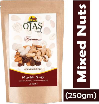 OJAS FOODS Mixed Nuts Pack of 1 (250gm) Assorted Nuts