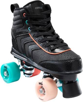 Oxelo by Decathlon KIDS ROLLER QUAD SKATE 100 JR BLACK Quad Roller Skates - Size 5 UK