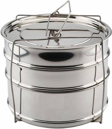PRV Stainless Steel Cooker Separator Suitable for for Hawkins Stainless Steel Inner-Lid Pressure Cooker, 6 litres Stainless Steel Steamer