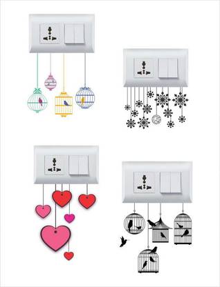 Burhani Decor 12 cm Decorative Multicolour Switch Board Light Board Sticker Magnetic Sticker