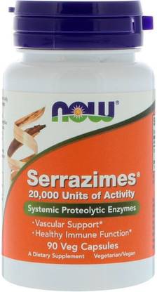 Now Foods Serrazimes, 90 Veg Capsules
