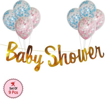 Prihit Set of 9 Pcs Baby Shower Combo for Baby Shower Decoration