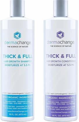 DermaChange Organic Hair Growth Organic Shampoo and Conditioner Set 