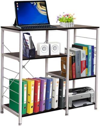 KAWACHI Computer Desk Writing Study Table with 3 x 3 Tier Bookshelves for Home, Office, Gaming Desk, Multipurpose Compact PC Workstation Engineered Wood Computer Desk