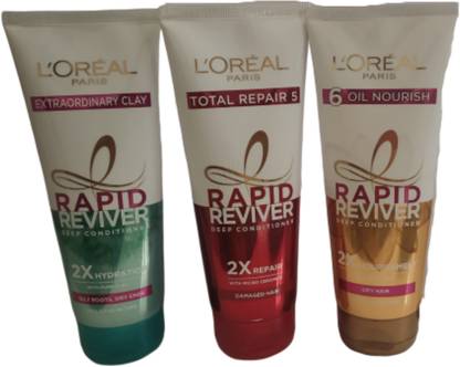 L'Oréal Paris RAPID REVIVER DEEP CONDITIONER FOR OILY ROOTS,DRY ENDS AND DRY HAIR ANDDAMAGE HAIR ( PACK OF 3)