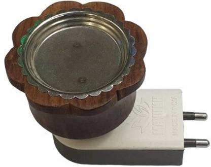 MDTL Electric Wooden Aroma Oil Diffuser for Fragrance and Ambience; Direct Plug-in Incense Burner/Kapoor Dani; Sturdy Plug for Better Support Wooden Incense Holder