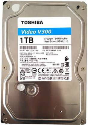 TOSHIBA surveillance 1 TB Surveillance Systems Internal Hard Disk Drive (HDD) (HDWU110)
