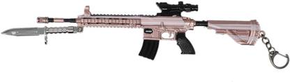 Tootpado M416 With 4X Scope And Knife Design Keyring Metal Keychain - Pink (6LNT563) Key Chain