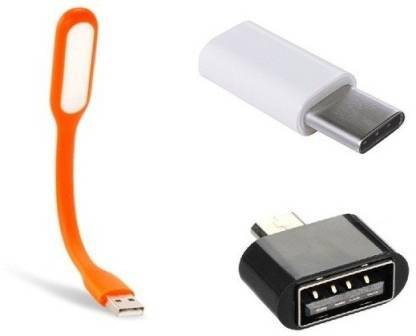 De-TechInn OTG Adapter Accessory Combo for Flexible USB LED Light & Type C Charging Connector