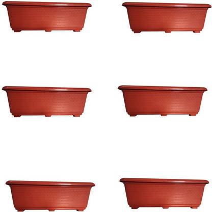 Synergy Plast Pack of 6, 18-inch Decorative and Premium Quality Rectangular Planter Plant Container Set