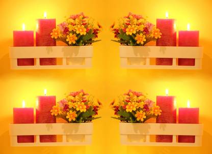 WORA Bedroom Dressing Table Organizer Self-adhesive Racks Plastic Wall Shelf