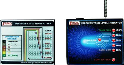 RMG Wireless Water Level Indicator with Tank Full Alarm and Empty Alarm Wireless Sensor Security System