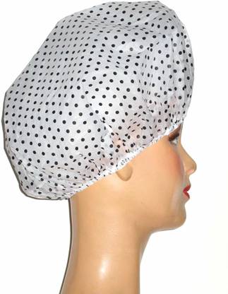 Conair Extra Large Printed Shower Cap (Black Polka Dot) [CAT_4173]