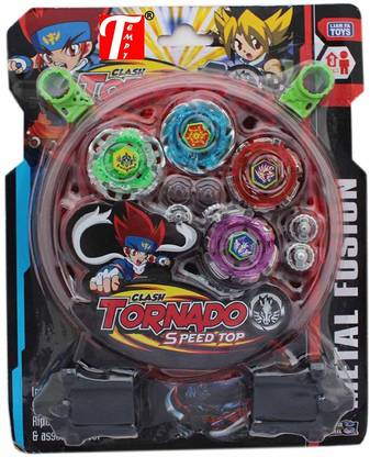 QUIT-X ™ Beyblade Set With Ripchord Launcher - 4