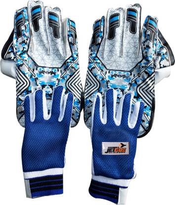 JetFire Spider Wicket Keeping Gloves Combo With Inner Gloves (Men, Blue) Wicket Keeping Gloves