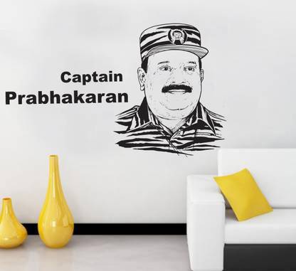 fuzzy 75 cm Captain Prabhakaran Self Adhesive Sticker