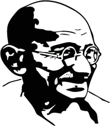 Impression Wall 53 cm Mahatma Gandhi Self Adhesive Sticker