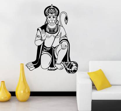 fuzzy 75 cm Hanuman Self Adhesive Sticker