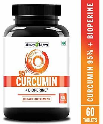 Simply Nutra Curcumin Extract 60 Tablets (1200 mg/serve), 95% Curcuminoids plus Bioperine