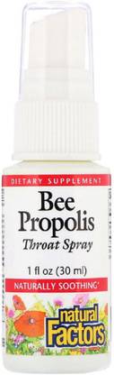 Natural Factors Bee Propolis Throat Spray, 1 fl oz (30 ml)