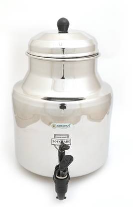 COCONUT W10 Grade 304 Water Pot / Container with Tap- 1 Unit -15 Litres Bottom Loading Water Dispenser
