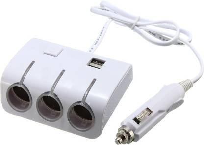 AutoRight Socket Dual USB 3 Ports Car Cigarette Lighter Socket Splitter Charger 12V Car Cigarette Lighter