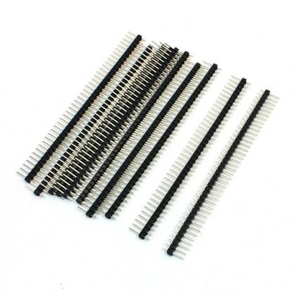 CORE TECHNOLOGIES 10 Pieces 40 Pin 1x40 Single Row Male 2.54 Breakable Pin Header Connector Strip Set of 10, Black (10 Pieces) Electronic Components Electronic Hobby Kit