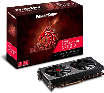 PowerColor Red Dragon Radeon™ RX 5700 XT 8GBD6-3DHR/OC GDDR6 8 GB AMD/ATI Chipset 256 bit 1795 MHz Graphics Card