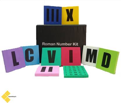 Square Drop Roman Numbers Multi Color Magnetic Teaching Hands-On Tools for Students and Teachers