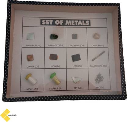 Square Drop Set of Metals With All Metal Samples in Wooden Box - Chemistry - Physics Teaching Hands-On Tools for Students and Teachers