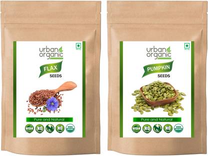 Urban Organic combo of Flax Seed / Pumpkin Seed (RAW seeds) 100 GM Per Pack Seed