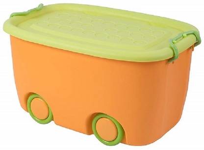 shreenath sales Plastic Stackable Toy Storage Box with Wheels (pack of 1) Storage Basket