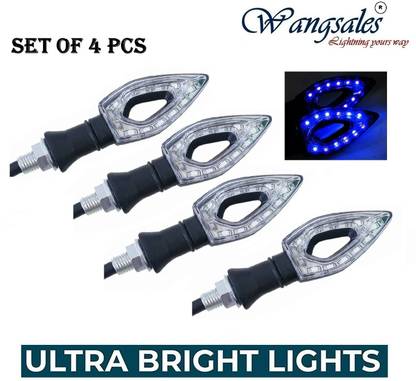 Wangsales HEART SHAPE BLUE 4PCS V Indicator Light Motorbike LED (12 V, 6 W)